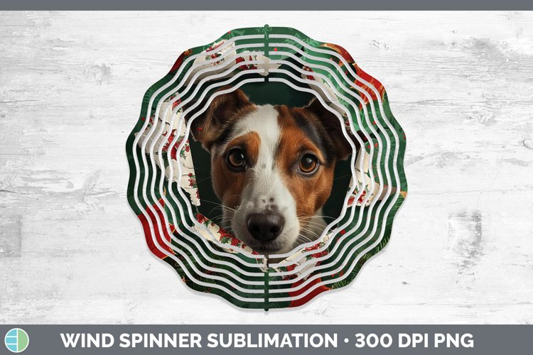 GorgeousChristmas Wrapping Dogs Wind Spinner design.