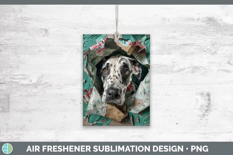 Christmas Wrapping Dogs Great Dane Air Freshener Sublimation