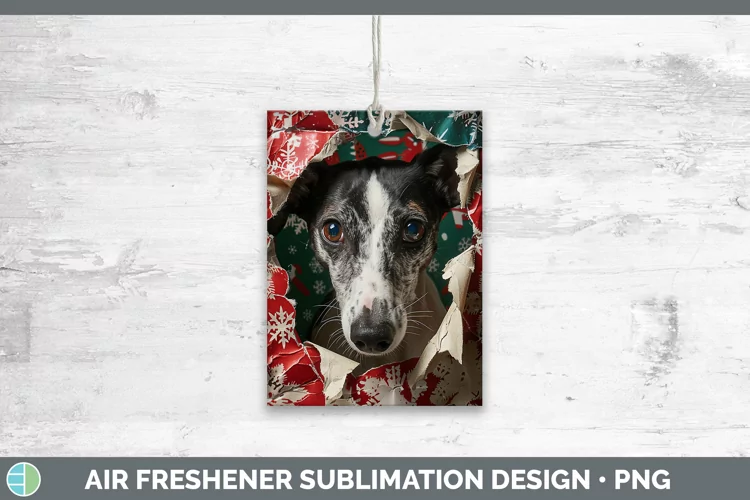 Christmas Wrapping Dogs Greyhound Air Freshener Sublimation