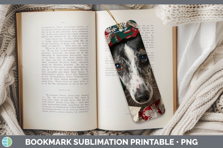Christmas Wrapping Dogs Greyhound Bookmark Sublimation Print