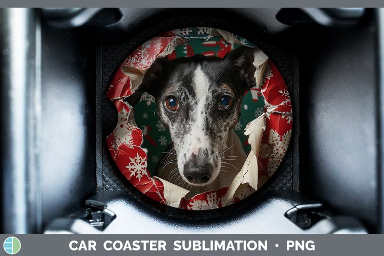 GorgeousChristmas Wrapping Dogs Car Coaster design.