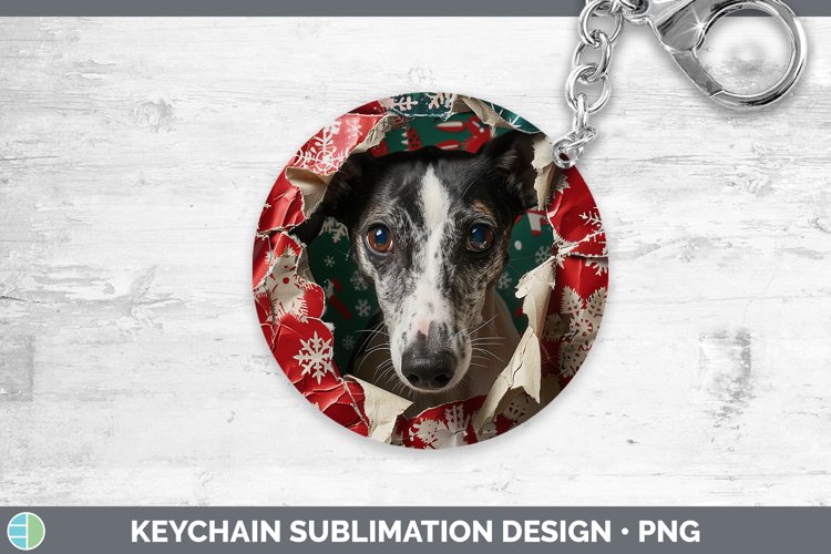 GorgeousChristmas Wrapping Dogs Keychain design.