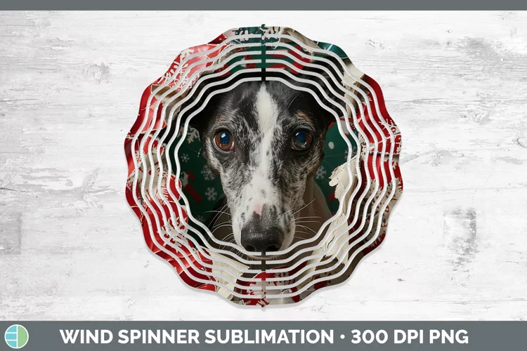 Christmas Wrapping Dogs Greyhound Wind Spinner Sublimation S