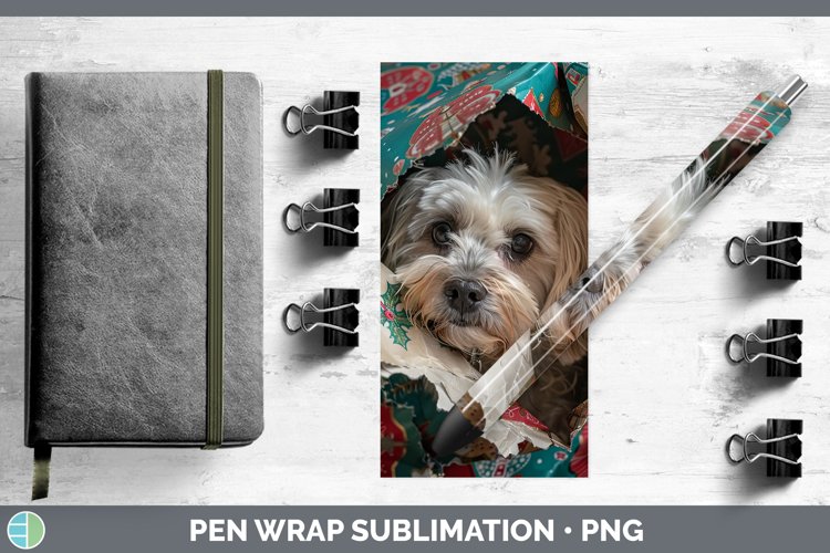 GorgeousChristmas Wrapping Dogs Pen Wrap design.