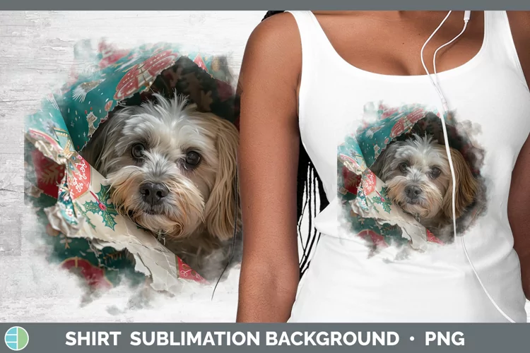 Christmas Wrapping Dogs Lhasa Apso Shirt Sublimation Sublima