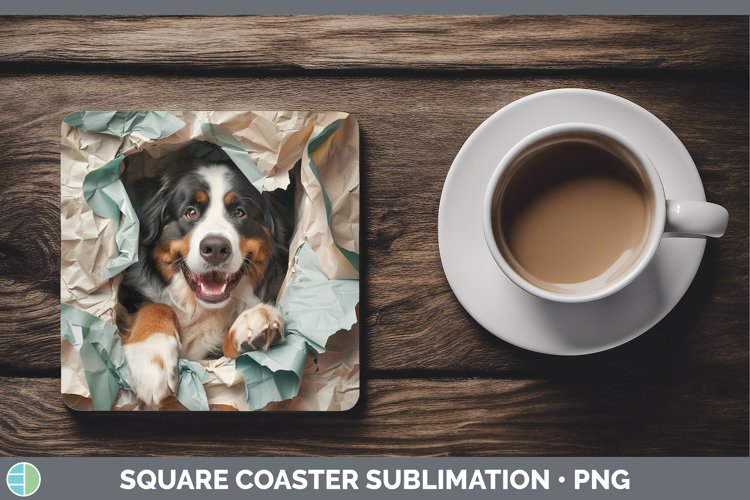GorgeousChristmas Wrapping Dogs Square Coaster design.