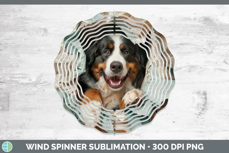Christmas Wrapping Dogs Saint Bernard Wind Spinner Sublimati