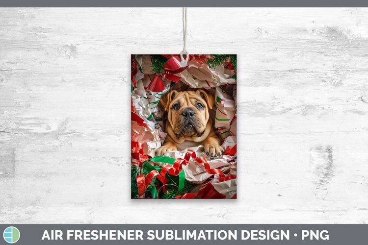 GorgeousChristmas Wrapping Dogs Air Freshener design.