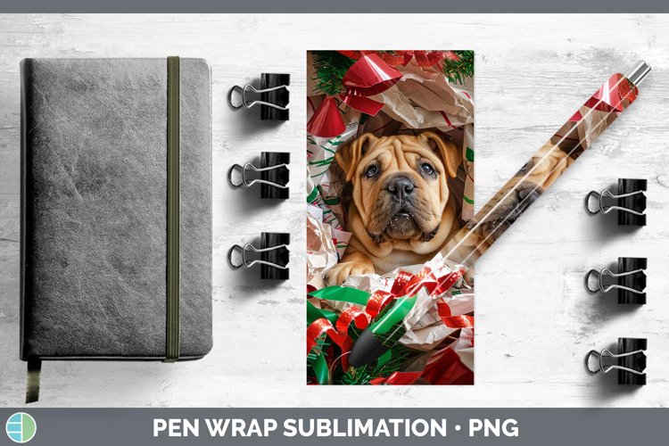 GorgeousChristmas Wrapping Dogs Pen Wrap design.