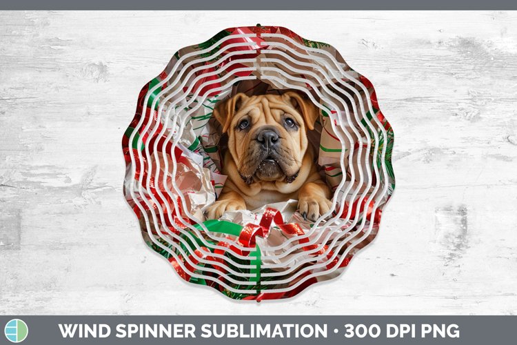 GorgeousChristmas Wrapping Dogs Wind Spinner design.