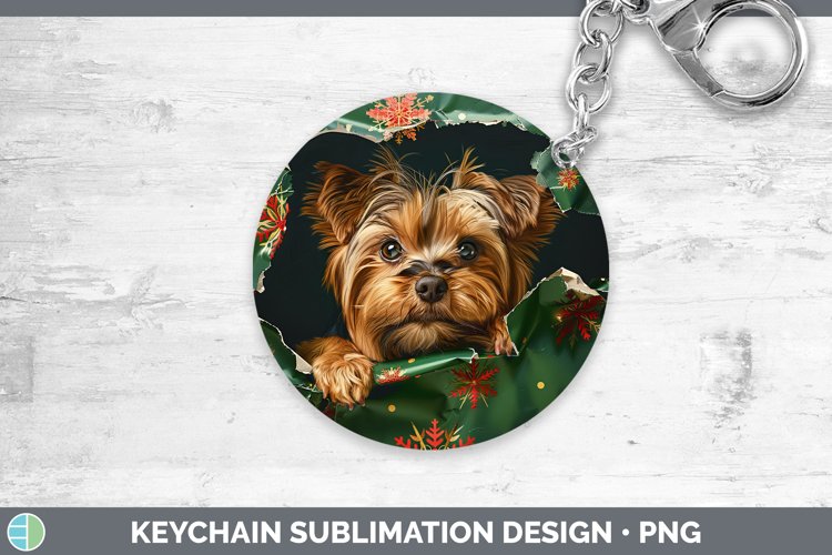 GorgeousChristmas Wrapping Dogs Keychain design.