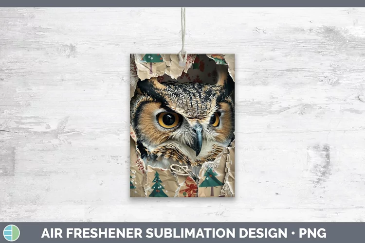 Christmas Wrapping Owl Air Freshener Sublimation Car Freshen
