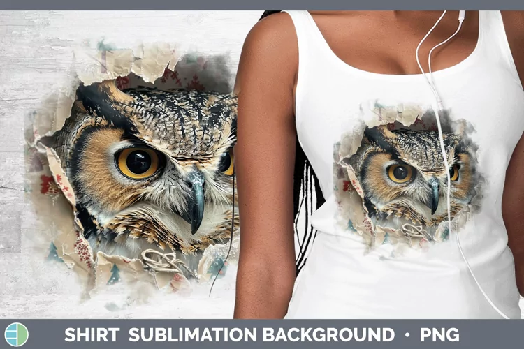 Christmas Wrapping Owl Shirt Sublimation Sublimation Backgro