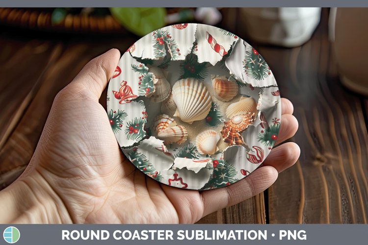 GorgeousChristmas Wrapping Round Coaster design.