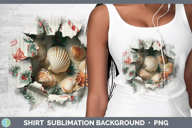 Christmas Wrapping Seashell Shirt Sublimation Sublimation Ba