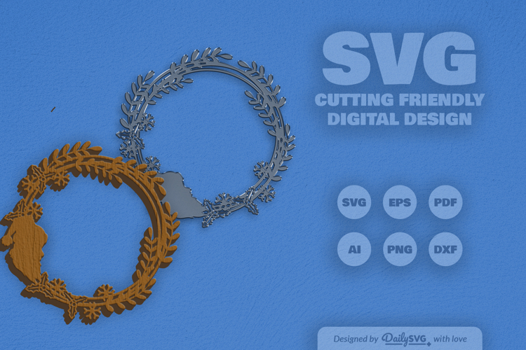 Christmas Wreath Customable Laser Cut