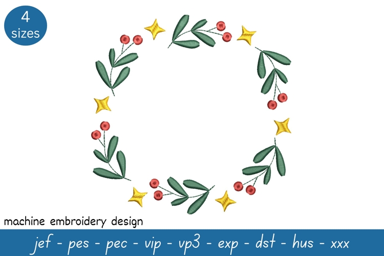 Wreath embroidery design - Monogram Frame Pattern