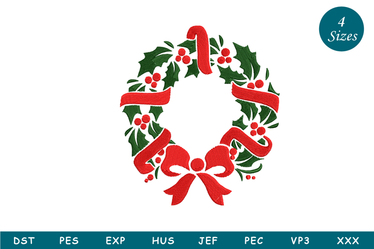 Christmas Wreath Machine Embroidery