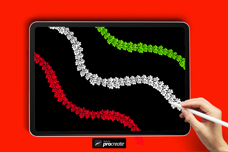 Christmas Wreath Procreate Brush | Holiday Floral Brush