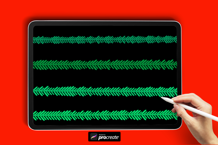 Christmas Wreath Procreate Brush | Holiday Floral Brush