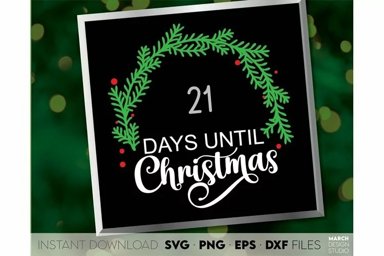 Days Until Christmas SVG |Christmas Countdown Wreath