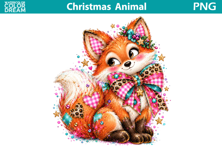 Christmas Fox Clipart | Whimsical Holiday Sublimation