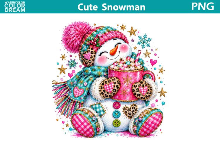 Cute Snowman Cocoa | Whimsical Christmas Sublimation