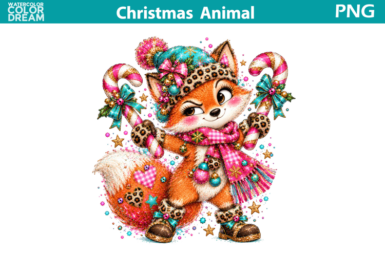 Christmas Fox Clipart | Cute Holiday Sublimation