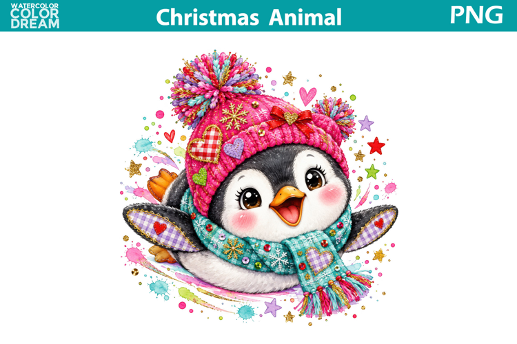 Christmas Penguin Clipart | Cute Winter Sublimation