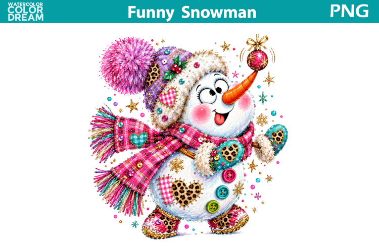 Funny Snowman Clipart | Cute Christmas Sublimation