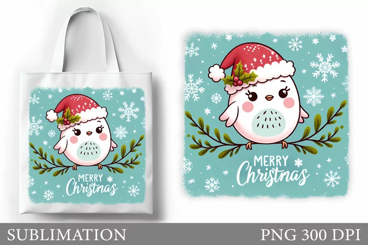 Christmas Bird Tote Bag. Christmas Tote Bag Design
