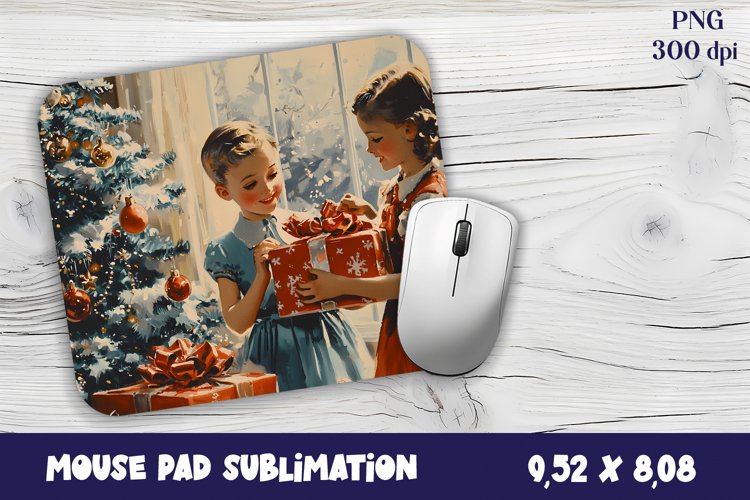 Christmas mouse pad winter / village sublimation example image 1