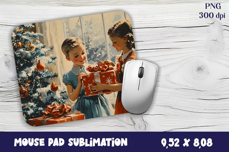 Christmas mouse pad winter / village sublimation