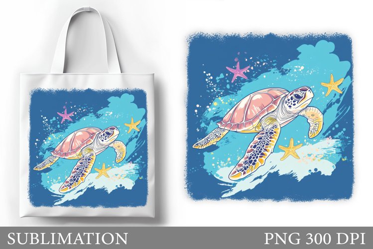 Turtle Tote Bag Sublimation. Sea Sublimation