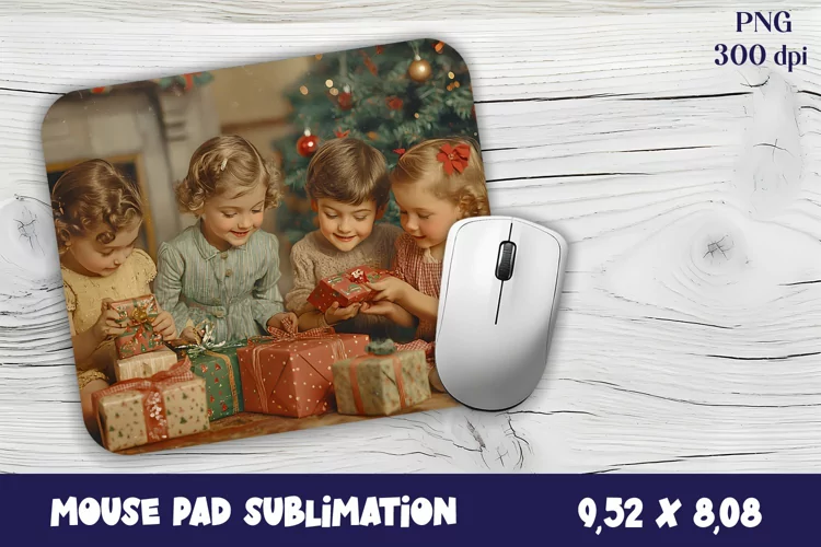 Christmas mouse pad winter / village sublimation