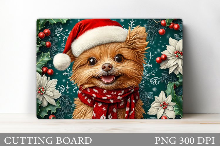 Cute Dog Cutting Board. Christmas Cutting Board Sublimation example image 1