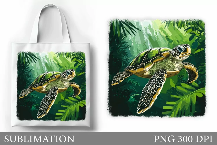 Turtle Tote Bag Sublimation. Sea Sublimation