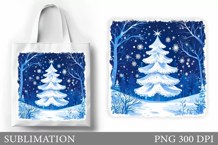Christmas Tree Tote Bag. Christmas Tote Bag Sublimation