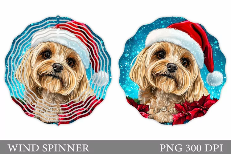 Christmas Dog Wind Spinner. Christmas Wind Spinner Design