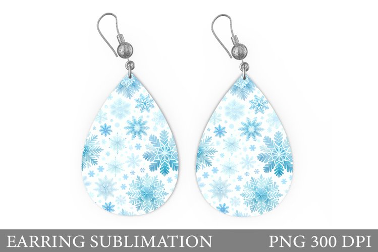 Snowflakes Earring Sulimation. Christmas Earring Design