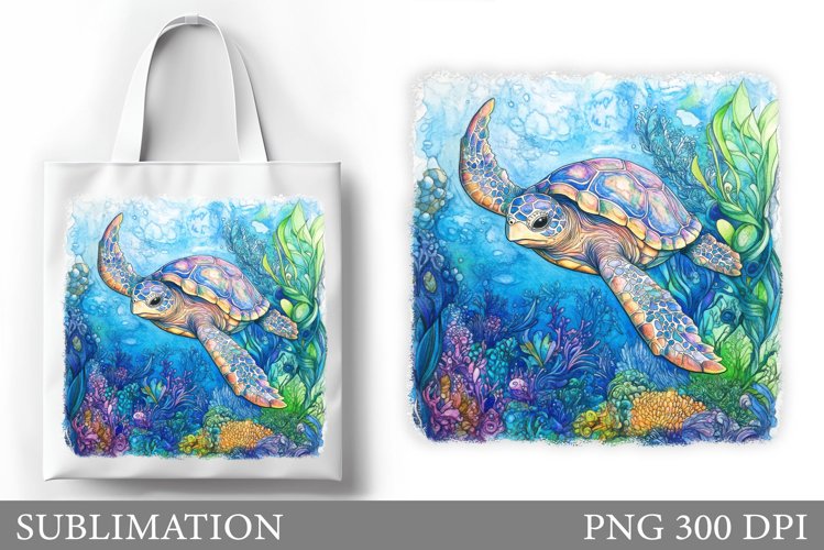 Sea Turtle Tote Bag Sublimation. Turtle Sublimation