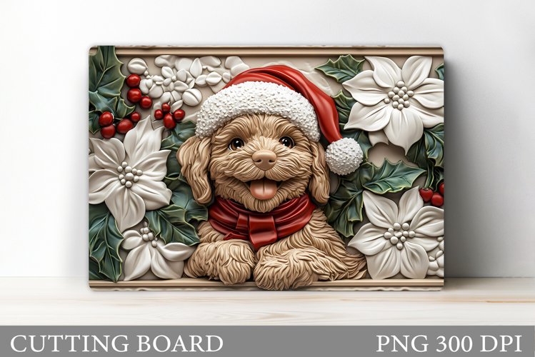 Cute Dog Cutting Board. Christmas Cutting Board Sublimation example image 1