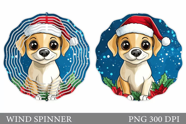Christmas Dog Wind Spinner. Christmas Wind Spinner Design