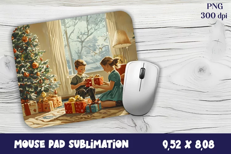 Christmas mouse pad winter / village sublimation