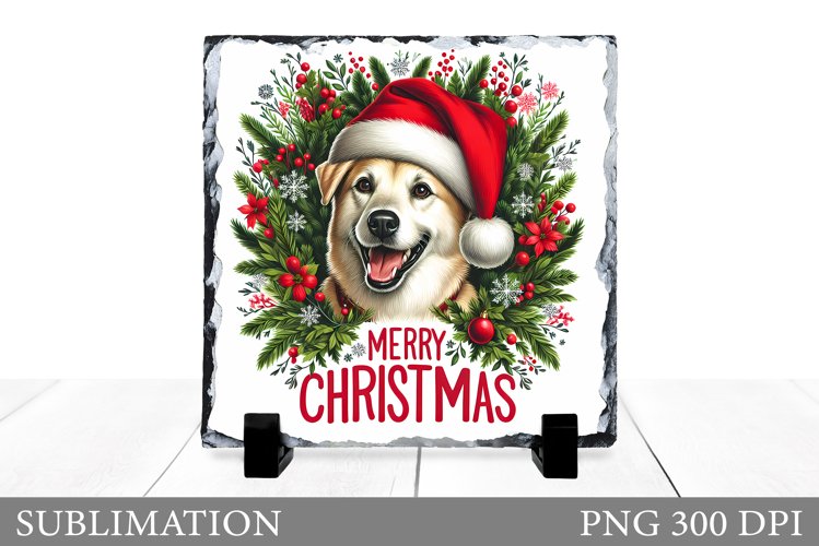 Christmas Dog Sublimation. Christmas Slate Sublimation example image 1