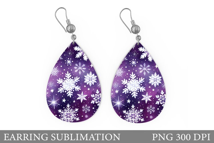 Snowflakes Earring Design. Snowflakes Teardrop Earring