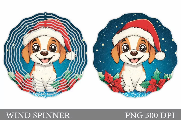 Christmas Dog Wind Spinner. Christmas Wind Spinner Design