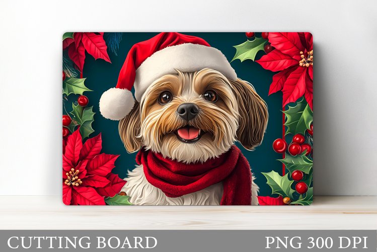 Cute Dog Cutting Board. Christmas Cutting Board Sublimation example image 1