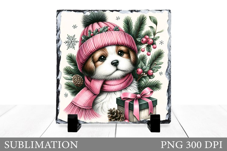Christmas Dog Sublimation. Christmas Slate Sublimation example image 1