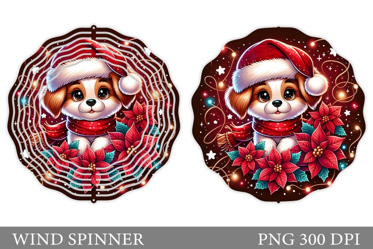 Christmas Dog Wind Spinner. Christmas Wind Spinner Design